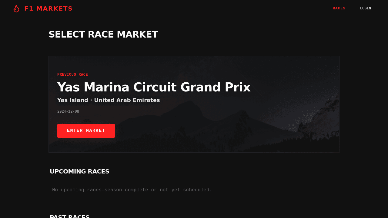 RaceMarket Dashboard