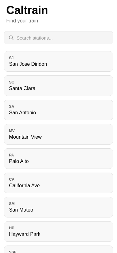 Caltrain Schedules